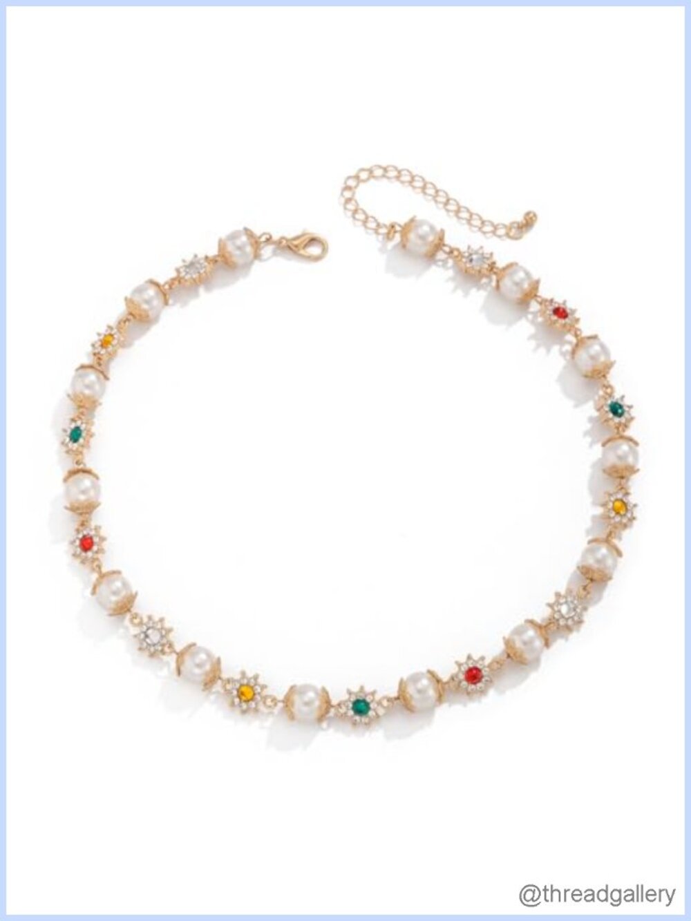 Gold Plated Statement Necklace Set Chokers Layering Chains Cross Pendants Pearl